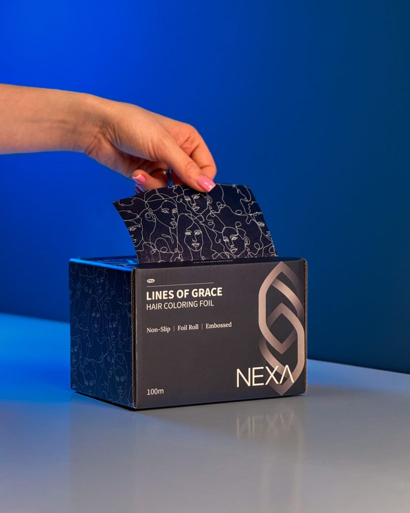 Близък план на фолио Nexa с текстура за захват